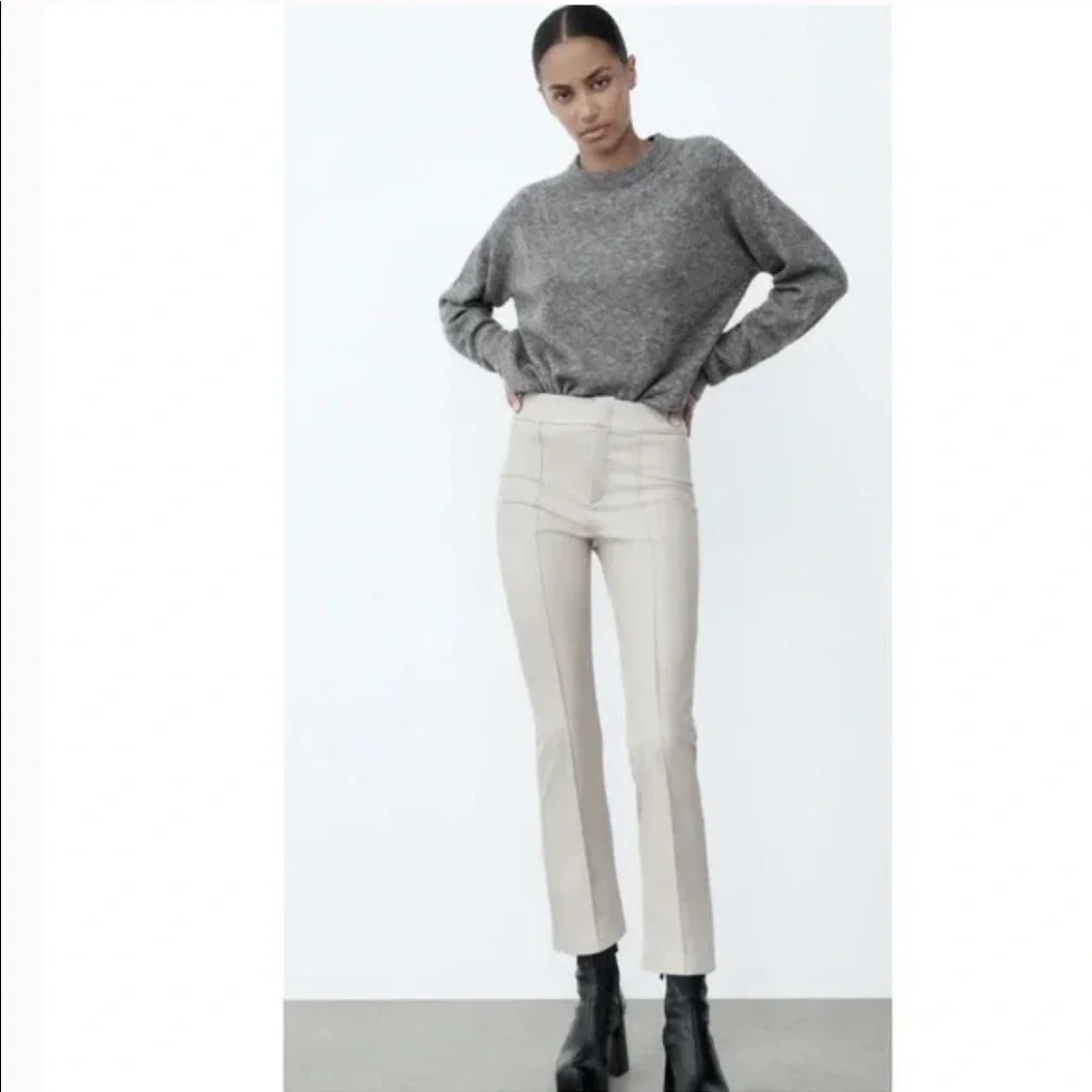 NWT Zara off white mini flare leggings - Picture 6 of 8
